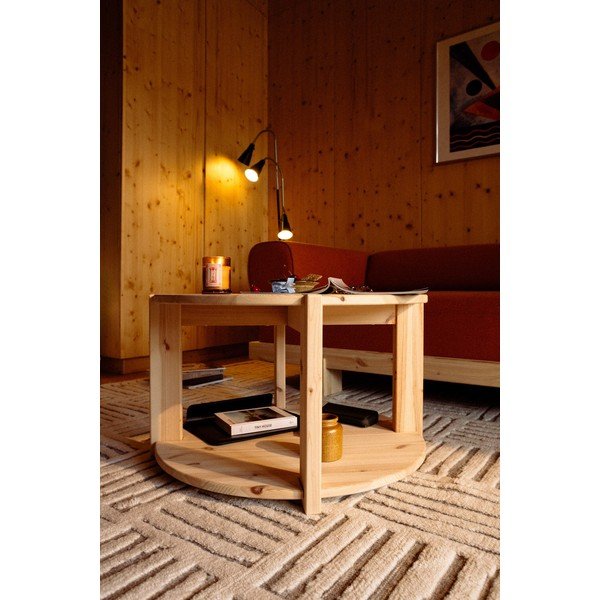 Ümmargune kohvilaud männipuidust heledas naturaalses värvitoonis ø 70 cm Tuck - Karup-image-1
