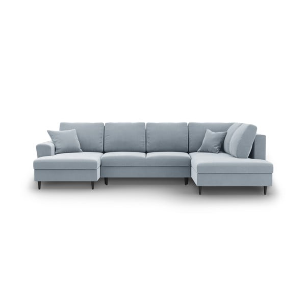 Helesinine sametist panipaigaga nurgadiivanvoodi (parem nurk/"U"-kujuline) Kyoto - Cosmopolitan Design