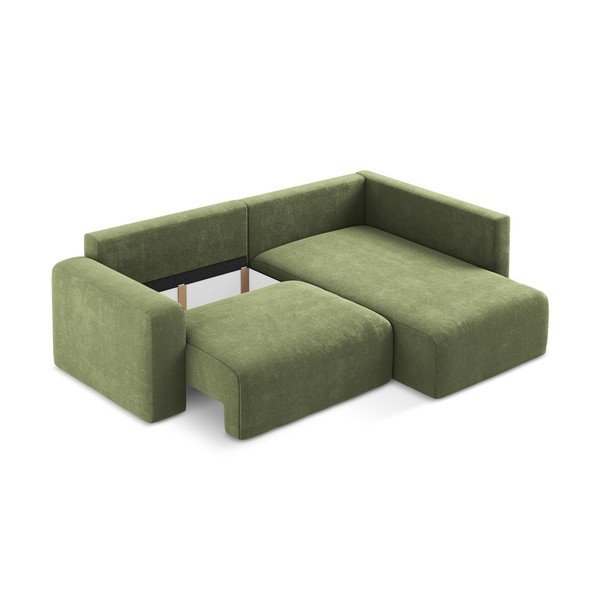 Roheline šenilldiivanvoodi/panipaigaga nurgadiivan (parempoolne/L-kujuline) Kona - Makamii-image-4