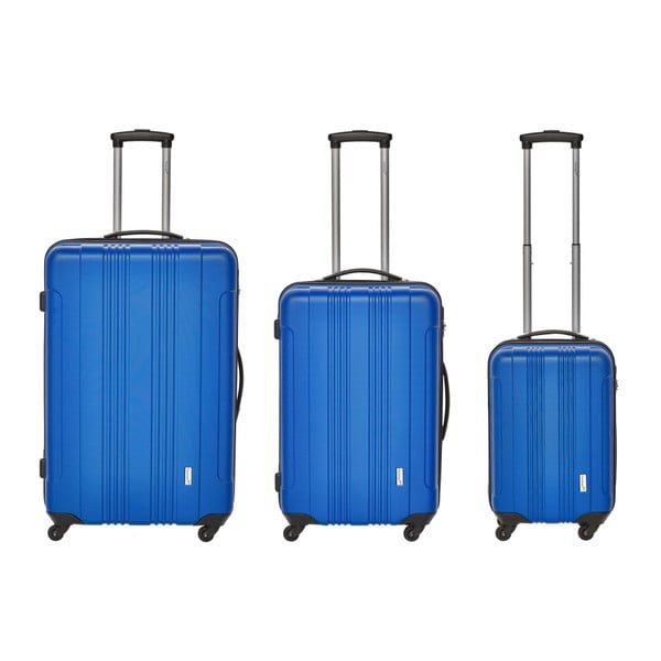 Sada 3 modrých cestovních kufrů Packenger Traveller