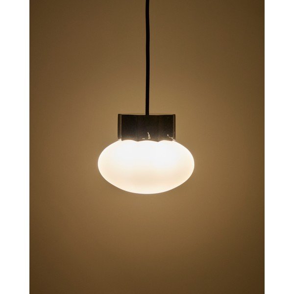 Valge/must metallist ripplamp klaasist varjuga, ø 15 cm Idela - Kave Home-image-1