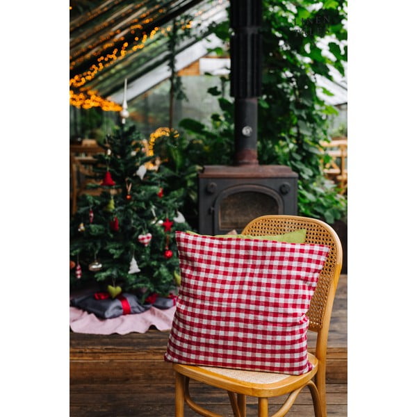 Linane padjapüür 50x50 cm Red Gingham - Linen Tales-image-3