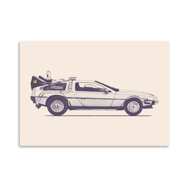 Plakát Delorean - Back To The Future od Florenta Bodart, 30x42 cm