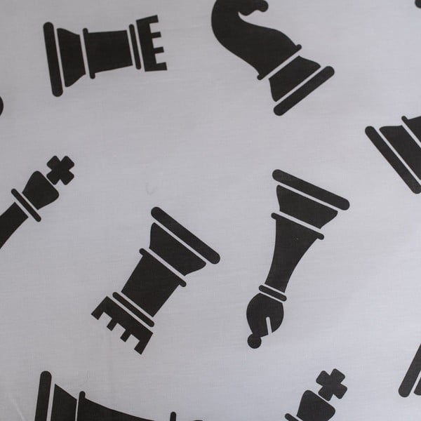 Must-valge puuvillane laste voodipesu 140x200 cm Chess - Jerry Fabrics-image-4