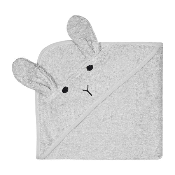 Hall puuvillane beebirätik koos kapuutsiga 76x76 cm Rabbit – Kindsgut