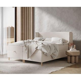 Kreem vedruvoodi koos panipaigaga 200x200cm Monpelli - Maison de Rêve