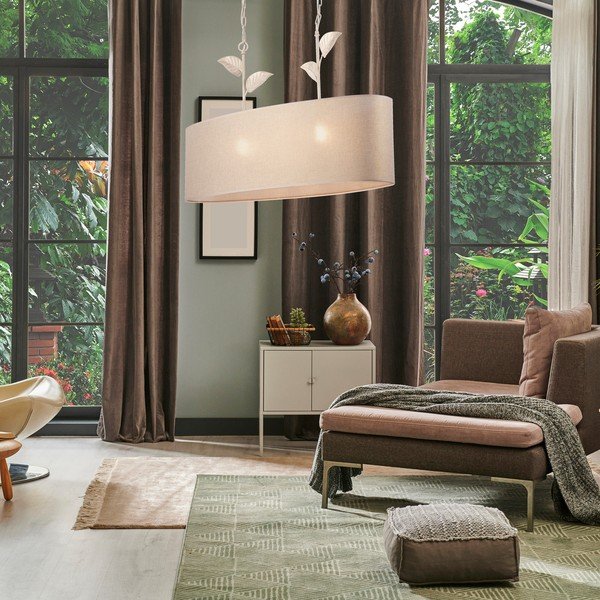 Rippvalgusti kuldset värvi tekstiilist varjuga Noemi - LAMKUR-image-2