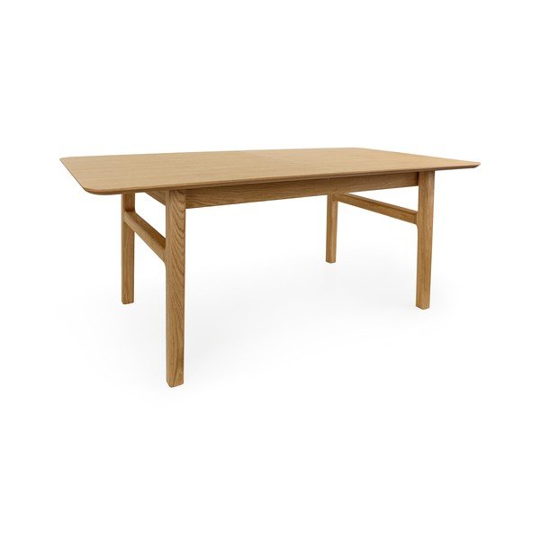 Kokkupandav tammespooniga söögilaud koos lisaplaadiga 90x180 cm Curved - Woodman