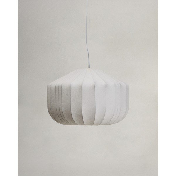 Valge laelamp tekstiilist varjuga ø 51 cm Somar - Kave Home-image-4