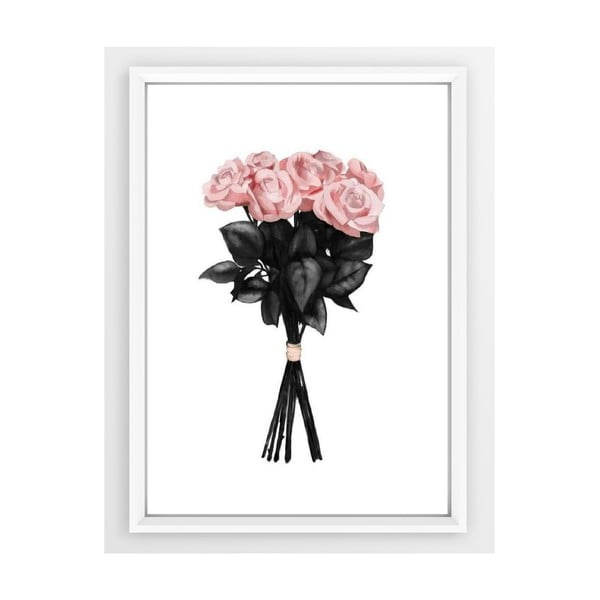Plakat valges raamis Pink Rose, 33,5 x 23,5 cm Pink Roses - Piacenza Art