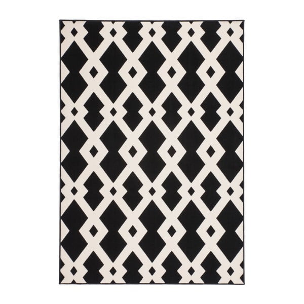 Černobílý koberec Kayoom Stella Schwarz Weich, 120 x 170 cm