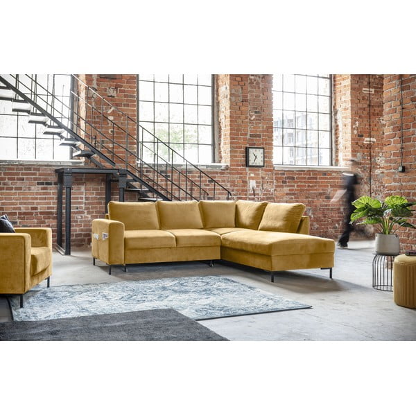 Kollane sametist nurgadiivan (paremas nurgas) Lofty Lilly - Miuform-image-3