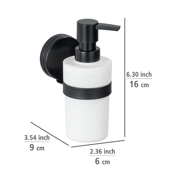 Must-valge seinale paigaldatav seebidosaator Static-Loc® Plus Pavia - Wenko-image-3