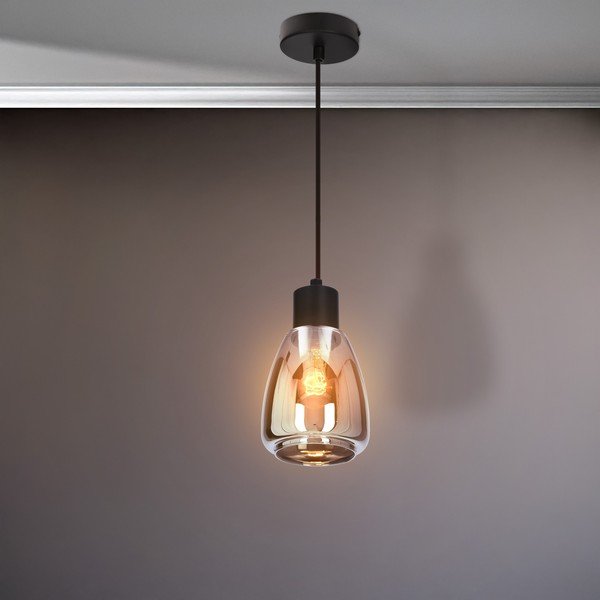 Must rippvalgusti klaasist varjuga ø 12 cm Moldo - Candellux Lighting-image-3