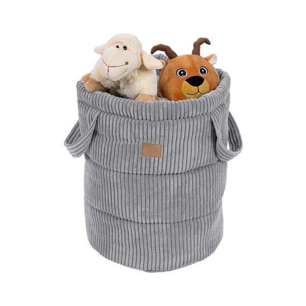 Hall riidest laste mänguasjakorv ø 39x50 cm - Meowbaby-image-1