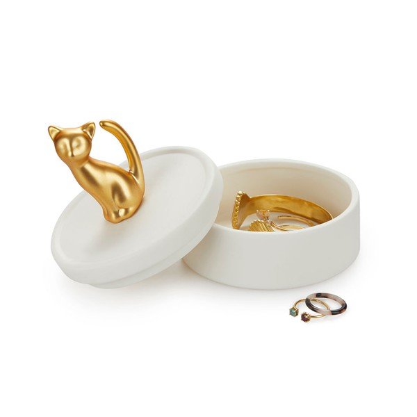 Valge portselanist ehtekarp Cat - Balvi-image-2