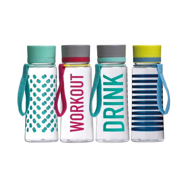 Sada 4 cestovních lahví Premier Housewares Mimo Water Bottle 650ml, 4ks