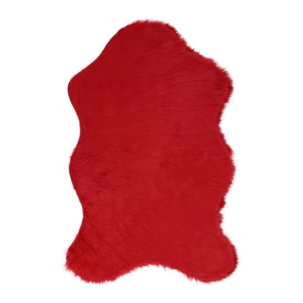 Červený koberec z umělé kožešiny Pelus Red, 60 x 90 cm
