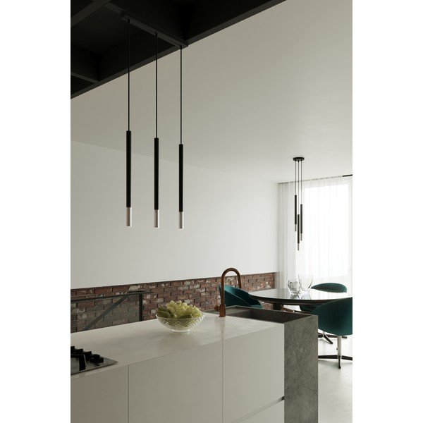 Must-hõbedane metallist rippvalgusti ø 20 cm Asarot - Sollux-image-1