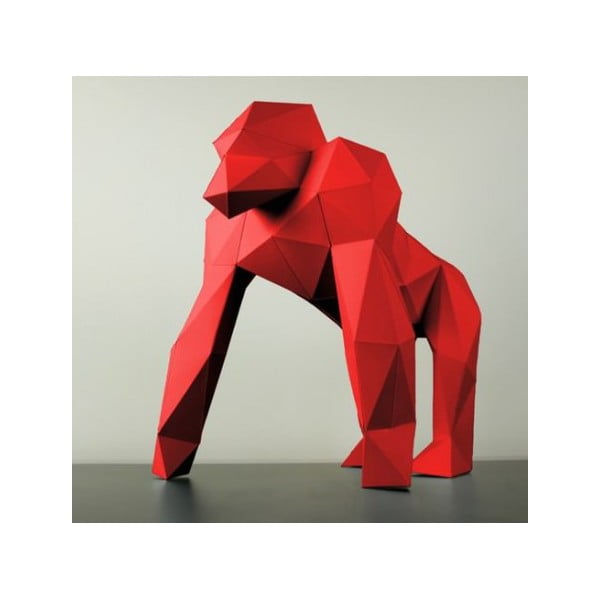 Papírová socha Gorila, červená