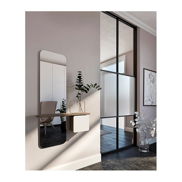 Valge-pruun koridorikomplekt tamme dekoratsiooniga One More Look - UMAGE-image-4