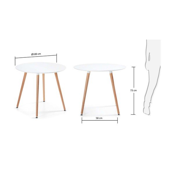 Söögilaud pöögipuidust , ⌀ 100 cm Daw - Kave Home-image-4
