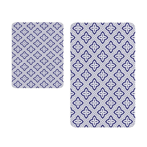 Valged ja sinised vannitoamattide komplektis 2 tk - Oyo Concept