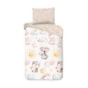 Pruun-beež puuvillane laste voodipesu üheinimesevoodile 140x200 cm Hugs - Good Morning