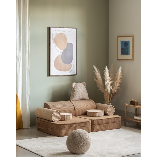 Pruun velvetist laste diivan 132 cm Settee - Wigiwama-image-4