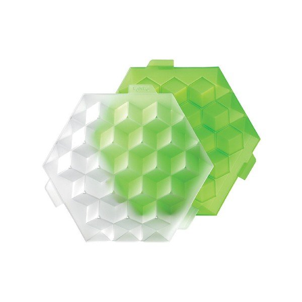 Zelená silikonová forma na led Lékué Ice Cube-image-3