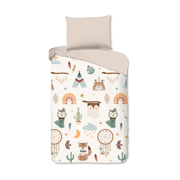 Beež puuvillane laste voodipesu üheinimesevoodile 140x200 cm Remi - Good Morning