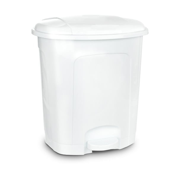 Valge pedaaliga plastikust prügikast 30 l - Orion