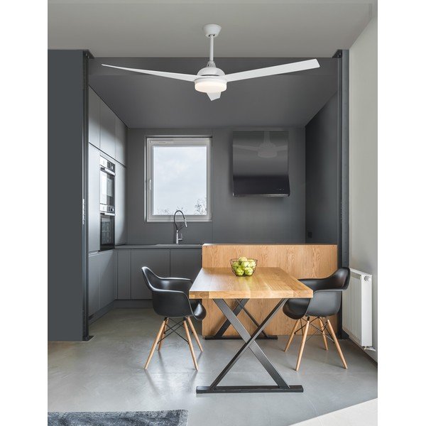 Mattvalge metallist LED-laevalgusti klaasist varjuga Flow - Nova Luce-image-1