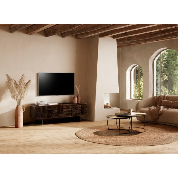 Tumepruun mangopuidust telekaalus 145x48x40 cm Kalai - MOME-image-1