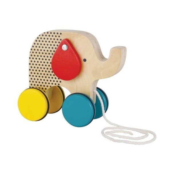 Tahací hračka s pohyblivýma ušima Petit collage Elephant