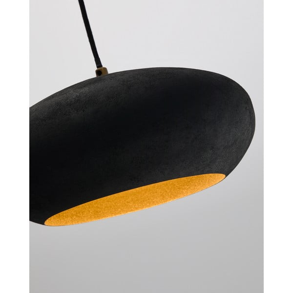 Must rippvalgusti metallist varjuga ø 30 cm Inda - Kave Home-image-3