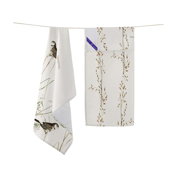 Puuvillased rätikud 2 tk komplektis 50x70 cm Happy birds - Happy Friday-image-3