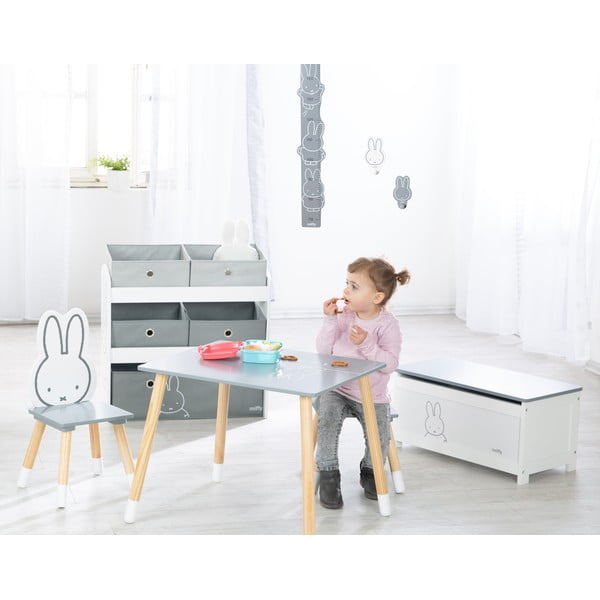 Valge/hall laste mänguasjade organisaator 63,5x29,5x60 cm Miffy - Roba-image-1