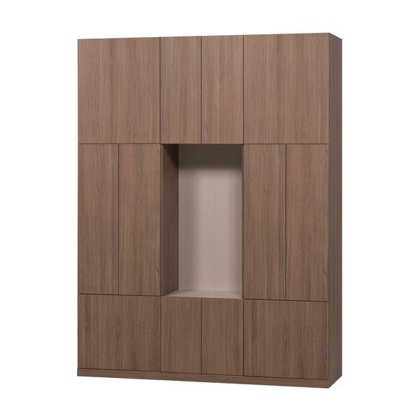 Modulaarne garderoob tumedas naturaalses värvitoonis 162x215 cm Build - WOOOD