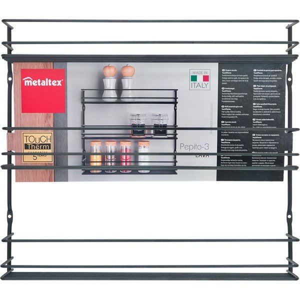 Seinale kinnitatav roostevabast terasest maitseainete riiul Pepito - Metaltex-image-2