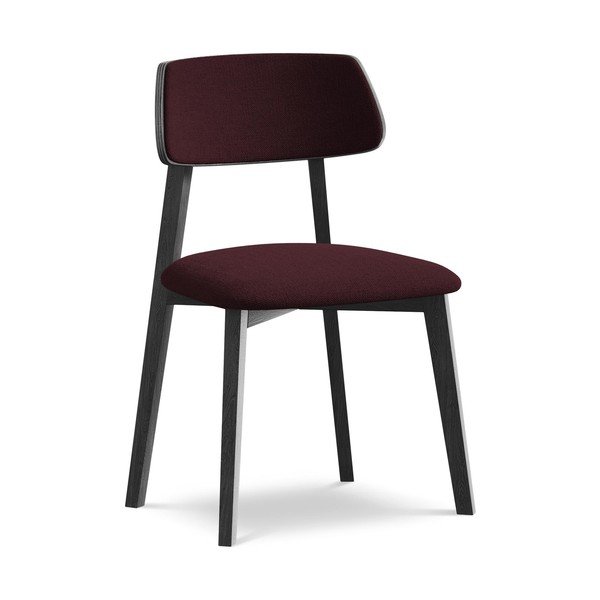 Burgundia värvi täispuidust söögitool Niu - Makamii