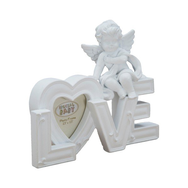 Bílá dekorace s fotorámečkem Mauro Ferretti Baby Love, pro fotografii 5 x 5 cm-image-3