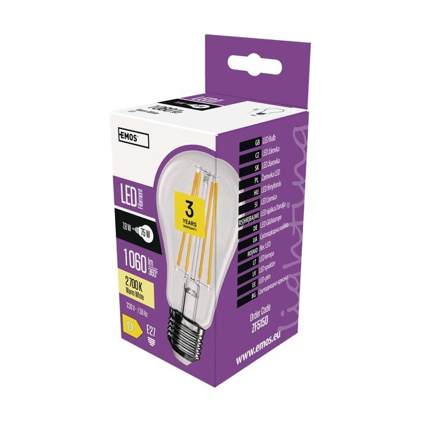 LED-pirn, soe valge E27, 8 W - EMOS-image-3