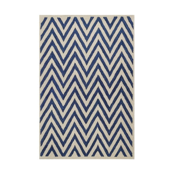 Vlněný koberec Ziggy, 122x183 cm, tmavě modrý