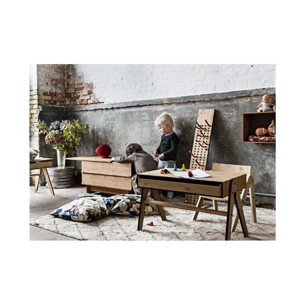 Dětský psací stůl z bambusu Moso s šedými detaily We Do Wood Geo's-image-3