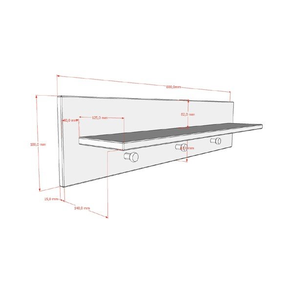 Beež seinale kinnitatav laste riidenagi 80x18 cm Sezane - Vipack-image-2