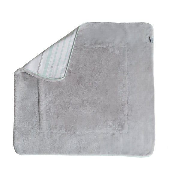 Valge/mentoolivärvi mikroplüüsist beebitekk 80x80 cm Happy Cloud - Roba-image-2