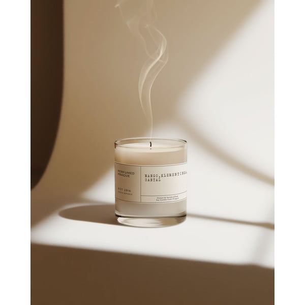 Lõhnastatud sojavahaküünal, põlemisaeg 40 h, #67 Mango, Klementiin, Sandlipuu – Perfumed Prague-image-3