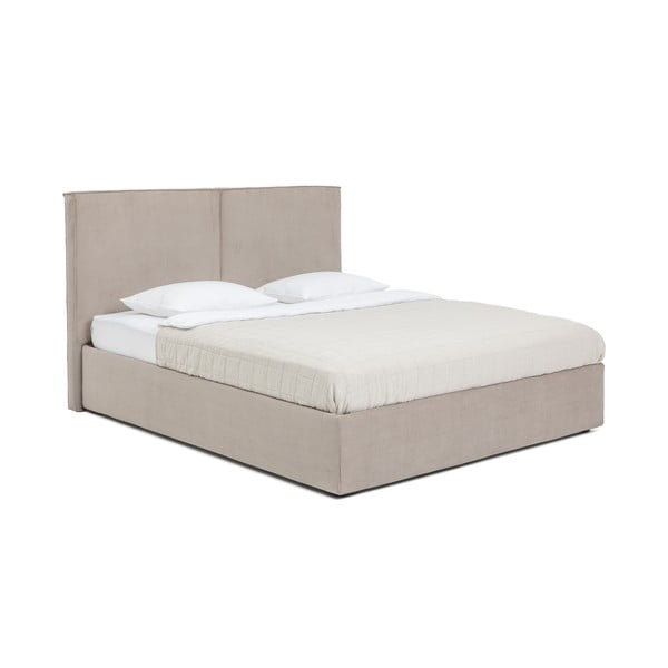 Taupe polsterdatud kaheinimesevoodi koos voodipõhja ja panipaigaga 180x200cm Thessa Bold - Bonami Selection
