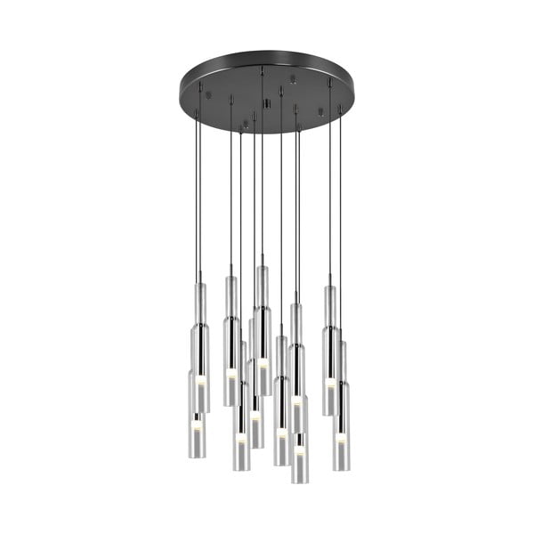 Must-hõbedane LED rippvalgusti klaasist varjuga ø 50 cm Lucent - Trio Select